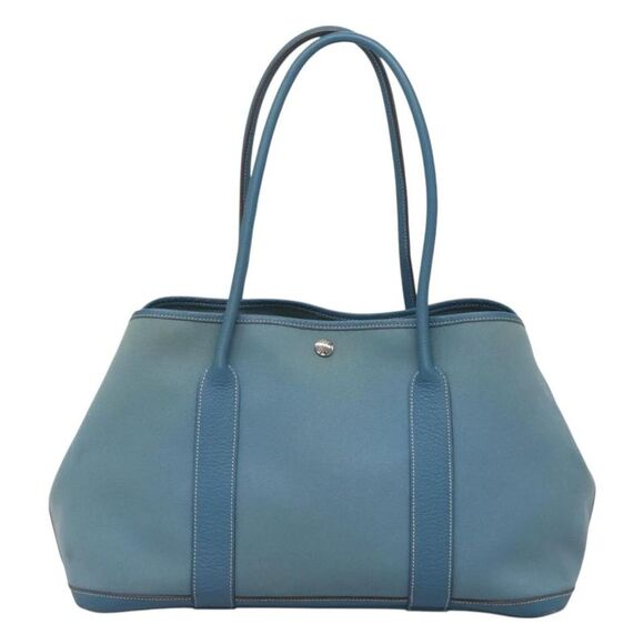Hermès Garden Party Blue Canvas Tote Bag (Pre-Owned) - Picture 1 of 16